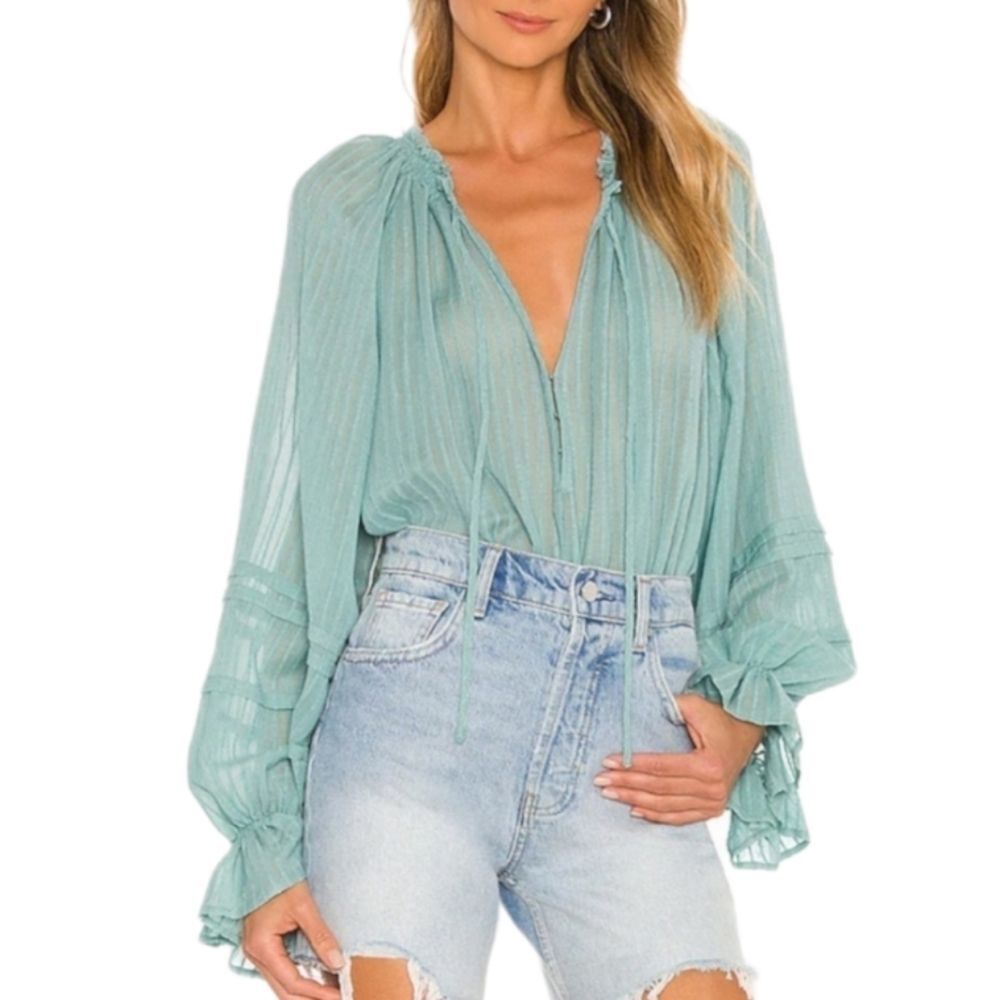FREE PEOPLE‎ Out Of Town Blouse Sz XSMALL